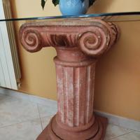colonna capitello con vetro molato 