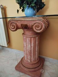 colonna capitello con vetro molato 