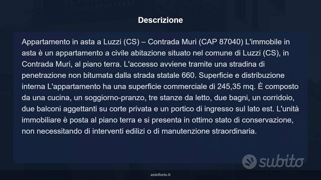 Appartamento – Luzzi, Cavoni-Ginestreto - Altro