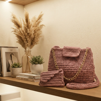 Set Borsa + portatessere Uncinetto Handmade