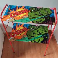 Mobiletto con due ripiani dipinto a mano "Hulk"