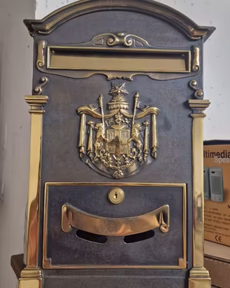CASSETTA POSTALE ALUBOX OTTONE REGIE POSTE EPOCA