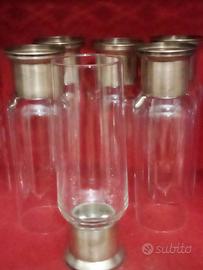 6 Bicchieri tumbler alti Cristallo Base Argento