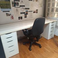 scrivania ALEX IKEA + sedia con rotelle