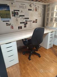 scrivania ALEX IKEA + sedia con rotelle