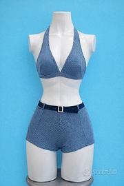 Costume da mare vintage due pezzi tg 42 made in It