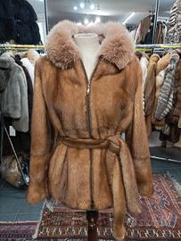 Giacca in Visone Decolorato PI con Cappuccio