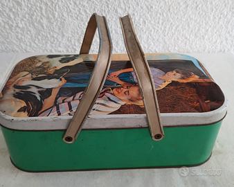 Scatola Latta Vintage Cestino con Manici - Mamma 