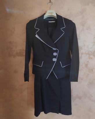 Vestito blu elegante donna con giacca completo 