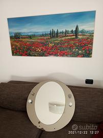 Specchio tondo con lampadine - stile teatro - vint