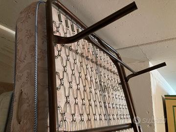 Letto testata+sponde legno bianco+ Rete+Materasso