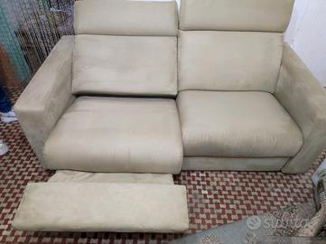 DIVANO  IN ALCANTARA 2 POSTI RECLINABILE ELETTRICO
