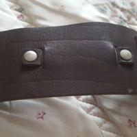 Bracciale Polsino marrone in pelle con Borchie