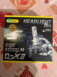 Kit Lampadine X3 LED H4 50W 6000LM, Luce Bianca