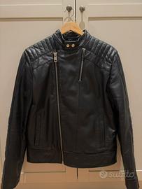 Giacca biker in vera pelle nera - Imperial