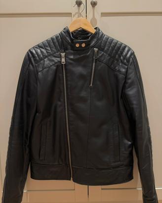 Giacca biker in vera pelle nera - Imperial
