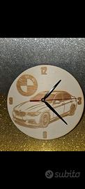 orologio bmw in legno 18 cm