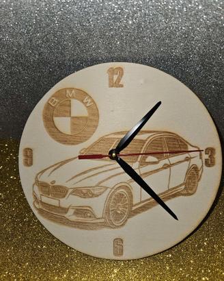 orologio bmw in legno 18 cm