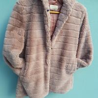 Kaos ecopelliccia rosa antico