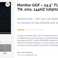 Monitor Itek 24,5" 1080p 165hz