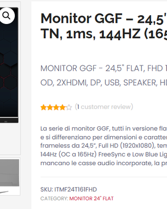 Monitor Itek 24,5" 1080p 165hz