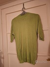 T-shirt in viscosa verde acido. GB Pedrini. Tg.M