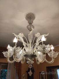 lampadario Murano anni 30 intatto 6 luci a norma 