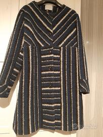Cappotto Riskio blu, nero e bianco TG 48