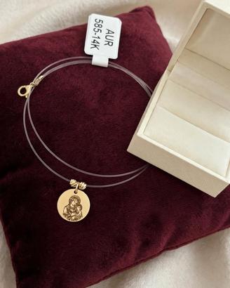 Collana Madonnina oro 14k - Handmade