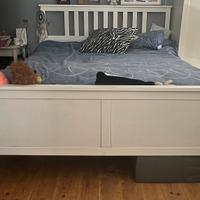 HEMNES-struttura letto,mordente bianco 160x200cm