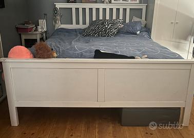 HEMNES-struttura letto,mordente bianco 160x200cm