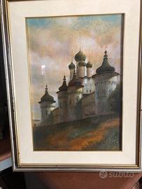 Quadro ad olio con castello