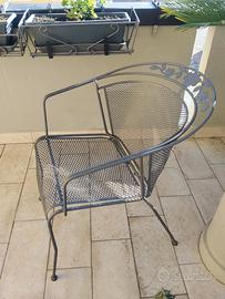 sedie poltroncine in ferro battuto