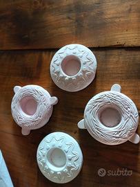 porta candele in gesso