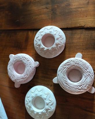 porta candele in gesso