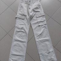 pantalone cargo bianco
