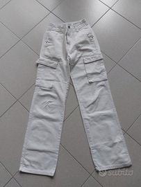 pantalone cargo bianco
