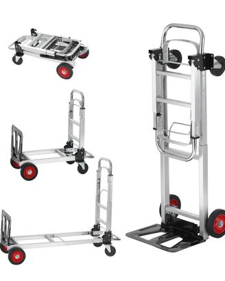 Carrello a Mano Pieghevole in Alluminio 2 in 1