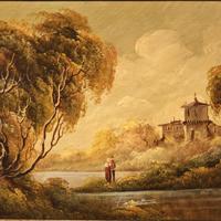 Febor – Dipinto olio lamiera – Paesaggio figure (2
