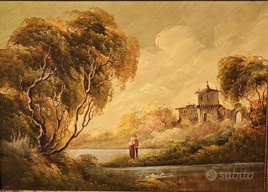 Febor – Dipinto olio lamiera – Paesaggio figure (2