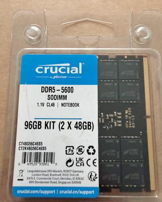 DDR5 RAM Crucial 96gb