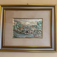 Collezione quadri in argento sbalzato e olio