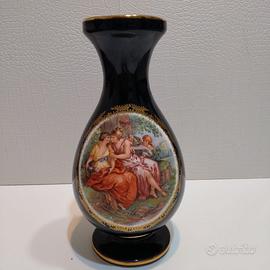 Vintage limoges vaso in porcellana blu cobalto