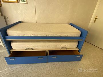Letto con secondo letto  estraibile