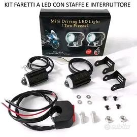 KIT STAFFE E FARETTI LED CON INTERRUTTORE-PER MOTO