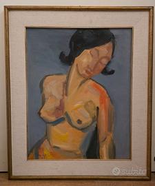 Dipinto Olio su Tela Nudo Femminile Anni '50