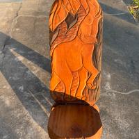 Sedia africana intagliata a mano - Legno massello