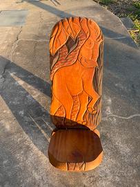 Sedia africana intagliata a mano - Legno massello