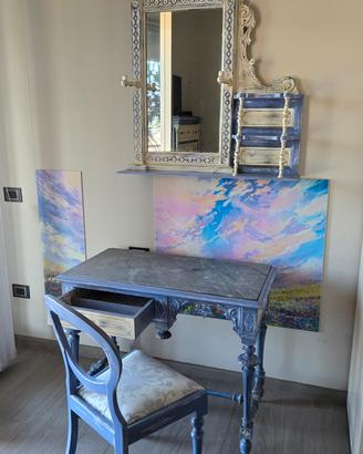 Toeletta fine 800 in noce in stile Shabby chic