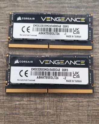 CORSAIR VENGEANCE SODIMM DDR5 RAM 32GB  5600